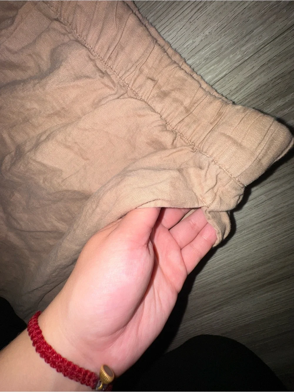 Zara Peach Wide-Leg Linen-Blend Pants